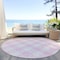 Homeroots 8' Pink And Gray Round Plaid Washable Indoor Outdoor Area Rug 595423 - alternate 4