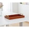 Homeroots 16" Brown And Gold Solid Wood Handmade Serving Tray With Handles 625663 - alternate 1