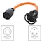 Ac Works Plug Adapter, STW, L14-30R, TT-30P, 1.5 ft., Orange TT30L1430-018 - alternate 3