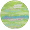 Homeroots 8' Lime Green And Sky Blue Round Abstract Washable Indoor Outdoor Area Rug 612517 - alternate 5