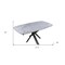 Homeroots 47" Gray and White Ceramic and Metal Self-Storing Leaf Cross Leg Base Oval Extendable Dining Table 555194 - alternate 3
