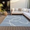 Homeroots 3' X 5' Denim Blue And Ivory Abstract Washable Indoor Outdoor Area Rug 597469 - alternate 5