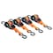 Mytee Products 1inx12ft Retractable Ratchet Straps Kit w/ Safety S-Hook & Loop Handlebar Strap, Orange RS112R-KIT-OR - alternate 3