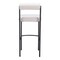 Homeroots Set of Two 30" Ivory and Black Shearling and Steel Low Back Bar Height Bar Chairs 555748 - alternate 5