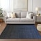 Homeroots 8' X 10' Navy Blue And Charcoal Abstract Washable Indoor Outdoor Area Rug 588957 - alternate 5