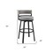 Homeroots 33" Light Gray Metal Swivel Low back Outdoor Bar Height chair with Footrest 490218 - alternate 2