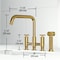 Vigo Cass Two-Handle Widespread Bridge Kitchen Faucet with Side Sprayer in Matte Brushed Gold VG02051MG - alternate 3