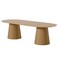Homeroots 86" Natural Solid Wood Double Pedestal Base Oval Dining Table 720705 - alternate 1