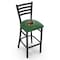 Holland Bar Stool Co 30" Blk Wrinkle Minnesota Wild Stationary Bar Stool, Ladder Back L00430MinWld - alternate 1