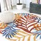 Jonathan Y Tropics Palm Leaves Cream/Orange 5 ft Round Indoor/Outdoor Area Rug AMC100B-5R - alternate 1