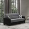 Homeroots 87" Gray And Black Microfiber Convertible Futon Sleeper Sofa And Toss Pillows With Storage 607099 - alternate 4