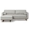 Homeroots 89" Gray Fabric Sofa With Ottoman With Brown Legs 641064 - alternate 2