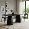Homeroots 79" Black Wood Double Pedestal Base Oval Dining Table 720663 - alternate 5