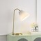 Jonathan Y Callie 22" Modern Glam Metal Arc Adjustable Head LED Table Lamp with Pleated Shade, Brass Gold/White JYL1147A - alternate 6