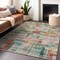 Homeroots 5' X 8' Terra Cotta Green And Brown Striped Washable Indoor Outdoor Area Rug 603522 - alternate 3