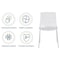 Leisuremod Astor Plastic Dining Chair with White Steel Base Water Ripple Design in Transparent Black ACW-20TBL - alternate 5