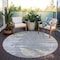 Homeroots 8' Silver Gray And Ivory Round Abstract Washable Indoor Outdoor Area Rug 582442 - alternate 5