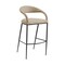 Homeroots 30" Beige and Black Faux Leather and Iron Low Back Bar Height Bar Chair 569187 - alternate 4