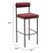 Homeroots Set of Two 30" Red and Bronze Shearling and Steel Low Back Bar Height Bar Chairs 555720 - alternate 7