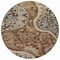 Homeroots 8' Brown Beige And Tan Round Floral Medallion Washable Indoor Outdoor Area Rug 603175 - alternate 3