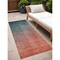 Homeroots 8' Runner Gray and Red Orange Ombre Washable Non Skid Indoor Outdoor Runner Rug 563728 - alternate 1