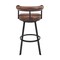 Armen Living Magnolia 26in Swivel Counter Stool in Black Metal with Brown Faux Leather LCMGBABLKVCO26 - alternate 5