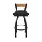 Holland Bar Stool Co Revelle 36in Swivel Extra Tall Bar Stool, Black Wrinkle Finish, Medium Back and Black Vinyl Seat 881 - alternate 5