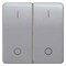 Siemens DELTA profil silver Rocker switch with symbols I0 for pushbutton 2-fold 5TG7988 - alternate 1