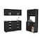 Homeroots 28" Black Wall mounted Accent Cabinet With Seven Shelves And Six Drawers 546374 - alternate 4
