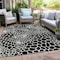 Homeroots 9' X 12' Black And Ivory Geometric Washable Indoor Outdoor Area Rug 595059 - alternate 4