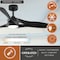 Vaxcel Winnetka, 52 in, Black Ceiling Fan, Black Blades, LED, Remote, DC Motor F0144 - alternate 5