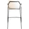 Leisuremod Axis Ergonomic Velvet/Polyester/Leather Bar Stool with Powder-Coated Steel, 2PK AC29BG2 - alternate 3