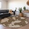 Homeroots 8' Brown And Beige Round Abstract Washable Indoor Outdoor Area Rug 614517 - alternate 8