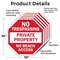 Signmission No Trespassing Private Property No, 10 inch X 10 inch, Aluminum Metal Signs, 5PK OC-A-5Pack-10-91 - alternate 3