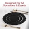 Smarty Had A Party 10.25" Black Round Lotus Plastic Dinner Plates, 120PK 8850-BK-CASE - alternate 8
