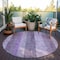 Homeroots 8' Purple And Lilac Round Striped Washable Indoor Outdoor Area Rug 617844 - alternate 4