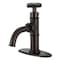 Kingston Brass One-Handle 1-Hole Bathroom Faucet with Knurled Handle, Deck Plate, and Push Pop-Up Drain KSD2825RKX - alternate 1