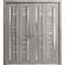 Sartodoors Sliding Closet Double Bi-fold Doors Grey Solid Core Modern Interior QUADRO4088DBF-NEB-96 x 84 (4* 24x84) - alternate 1