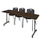 Regency Kobe Mobile T-Base Training Table W/ 2 M Stack Chairs, 84 in W, 24 in L, Neo Walnut MKTRCC8424NW47BK - alternate 1