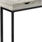 Homeroots 10.25" X 15.75" X 24.5" Grey Finish Drawer And Black Metal Accent Table 333188 - alternate 5