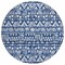 Homeroots 8' Navy Blue And Ivory Round Southwestern Washable Indoor Outdoor Area Rug 594180 - alternate 2