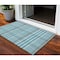 Homeroots 3' X 5' Teal Blue Ivory And Brown Plaid Washable Indoor Outdoor Area Rug 601518 - alternate 1
