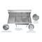 Koolmore 2 Compartment Stainless Steel  Commercial Kitchen Prep & Utility Sink with Drainboard SB141611-12L3 - alternate 4