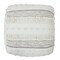 Homeroots 18" Cream Cotton Striped Pouf Ottoman 534100 - alternate 4