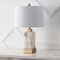 Jonathan Y Eloise 23" Coastal Glam Rectangular Alabaster/Metal LED Table Lamp w/Nightlight Base, White/Gold Pain JYL6202A - alternate 4
