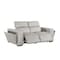 Homeroots 77in Light Gray and Brown Italian Leather Power Reclining Loveseat With Storage 720550 - alternate 5