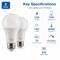 Euri Lighting A19 LED Bulbs, 12W, 1100 lm, 75W Eq., 3000K, E26, Dimmable, CEC/JA8, UL, 2PK EA19-12W5002CEC-2 - alternate 4