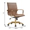 Leisuremod Harris Faux Leather Office Chair with Gold Frame, Light Brown HOG19LBRL - alternate 4