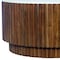 Homeroots 36" Brown Genuine Marble And Solid Wood Round Drum Coffee Table 606251 - alternate 3
