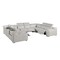 Homeroots Light Gray Italian Leather Power Reclining U Shaped Eight Piece Corner Sectional With Console 632573 - alternate 7